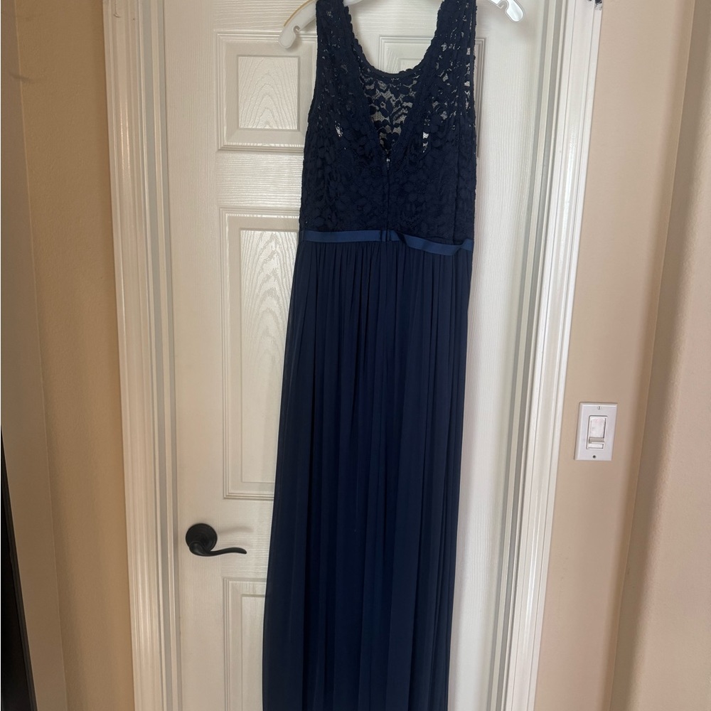 David's Bridal Navy Lace Wedding Dress